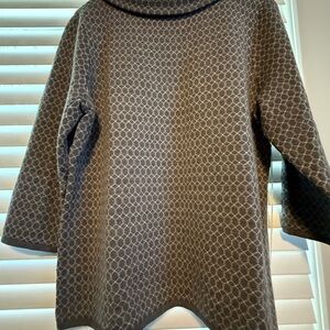 Talbots Gray Patterned Cowl Neck Sweater